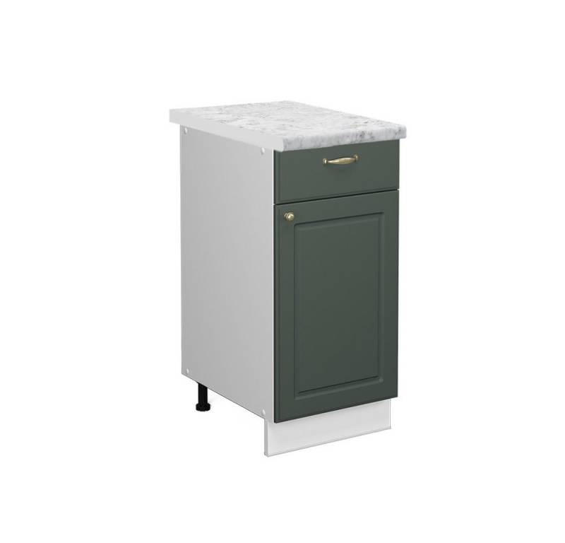 Vicco Unterschrank Fame-Line, Grün-Gold Landhaus/Weiß, 40 cm, AP Marmor von Vicco