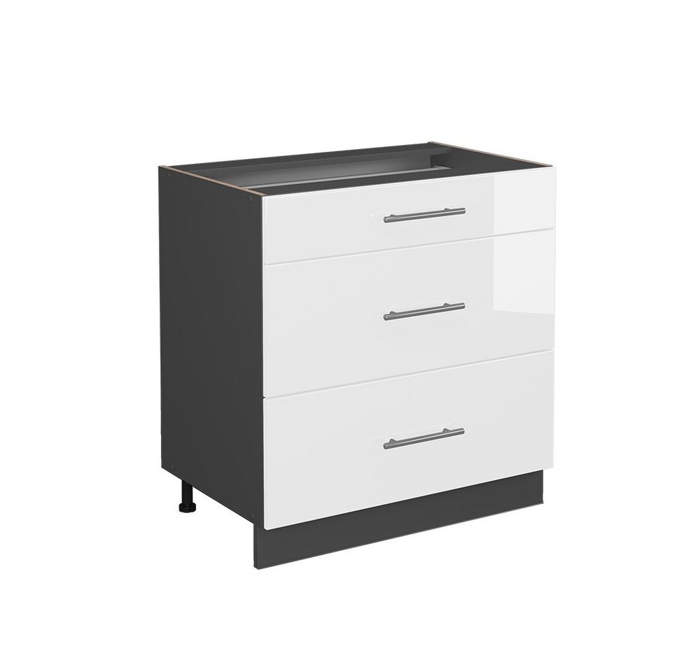 Vicco Unterschrank Fame-Line Weiß Hochglanz/Anthrazit, 80cm, ohne Arbeitsplatte Vicco Unterschrank Fame-Line Weiß Hochglanz/Anthrazit, 80cm, ohne Arbeitsplatte von Vicco