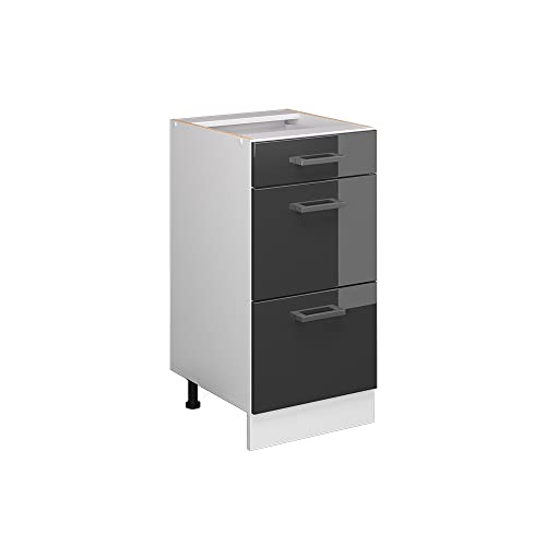 Vicco Unterschrank R-Line, Anthrazit Hochglanz/Weiß, 40 cm mit Schubladen, ohne Arbeitsplatte Vicco Unterschrank R-Line, Anthrazit Hochglanz/Weiß, 40 cm mit Schubladen, ohne Arbeitsplatte von Vicco