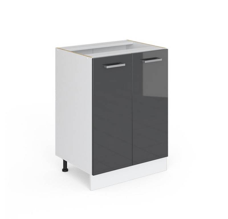 Vicco Unterschrank R-Line, Anthrazit Hochglanz/Weiß, 60 cm ohne Arbeitsplatte von Vicco