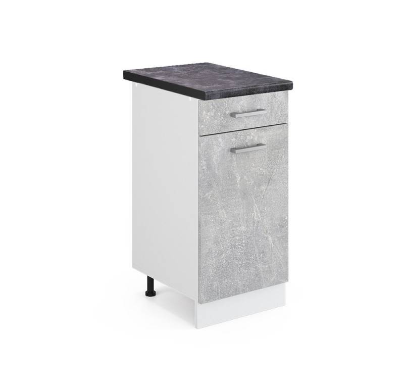 Vicco Unterschrank R-Line, Beton/Weiß, 40 cm, AP Anthrazit von Vicco