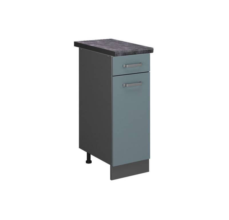 Vicco Unterschrank R-Line, Blau-Grau/Anthrazit, 30 cm, AP Anthrazit von Vicco