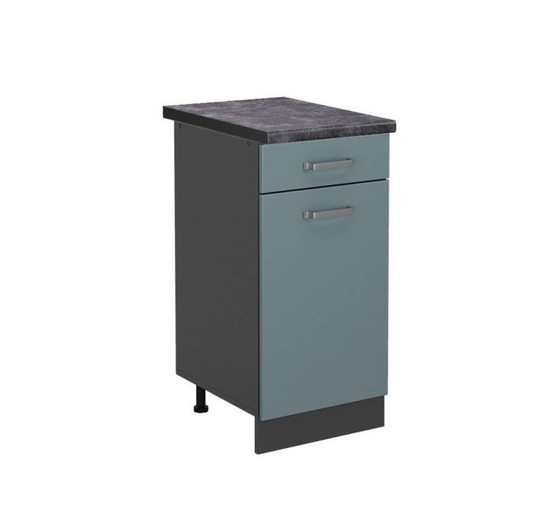 Vicco Unterschrank R-Line, Blau-Grau/Anthrazit, 40 cm, AP Anthrazit von Vicco