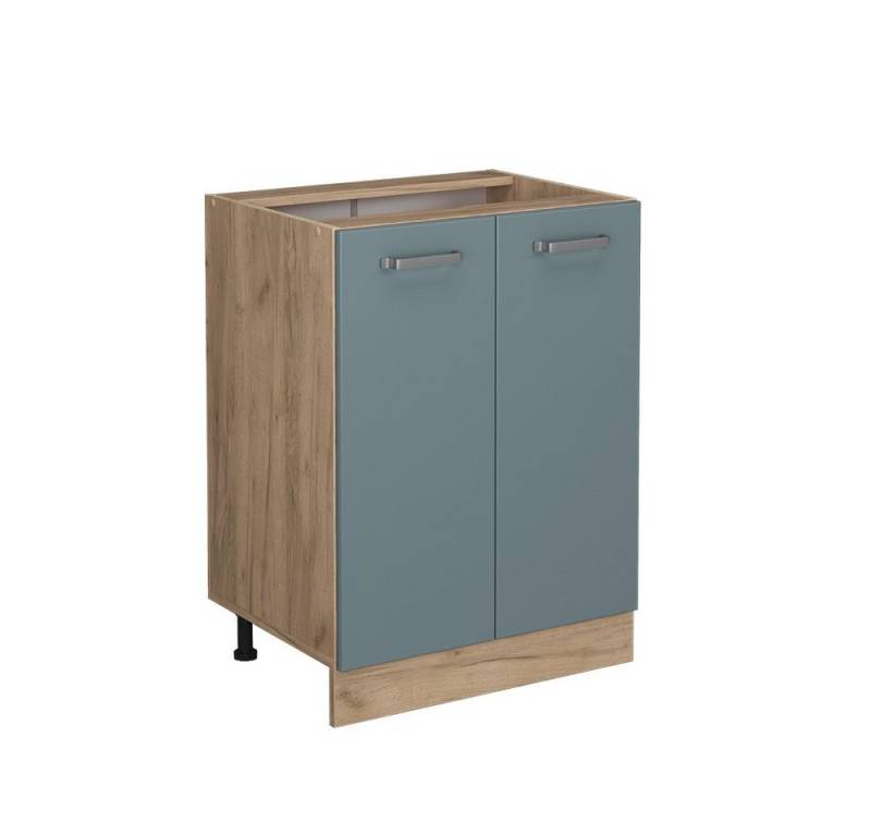 Vicco Unterschrank R-Line, Blau-Grau/Goldkraft Eiche, 60 cm ohne Arbeitsplatte von Vicco