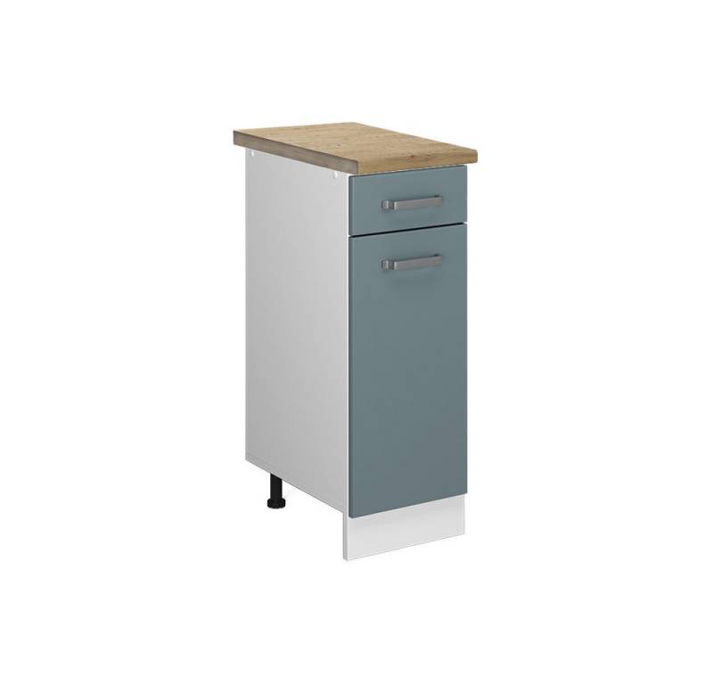 Vicco Unterschrank R-Line, Blau-Grau/Weiß, 30 cm, AP Eiche von Vicco