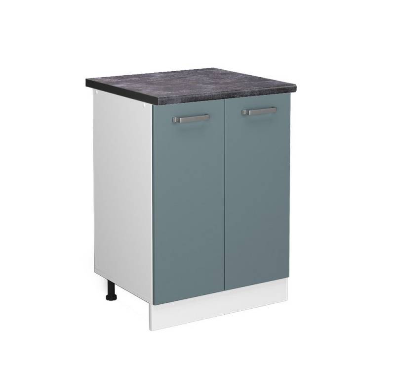 Vicco Unterschrank R-Line, Blau-Grau/Weiß, 60 cm, AP Anthrazit von Vicco