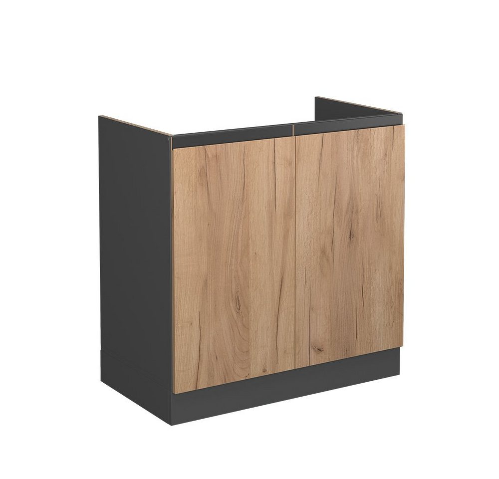 Vicco Unterschrank R-Line, Goldkraft Eiche/Anthrazit, 80 cm J-Shape, ohne Arbeitsplatte Vicco Unterschrank R-Line, Goldkraft Eiche/Anthrazit, 80 cm J-Shape, ohne Arbeitsplatte von Vicco
