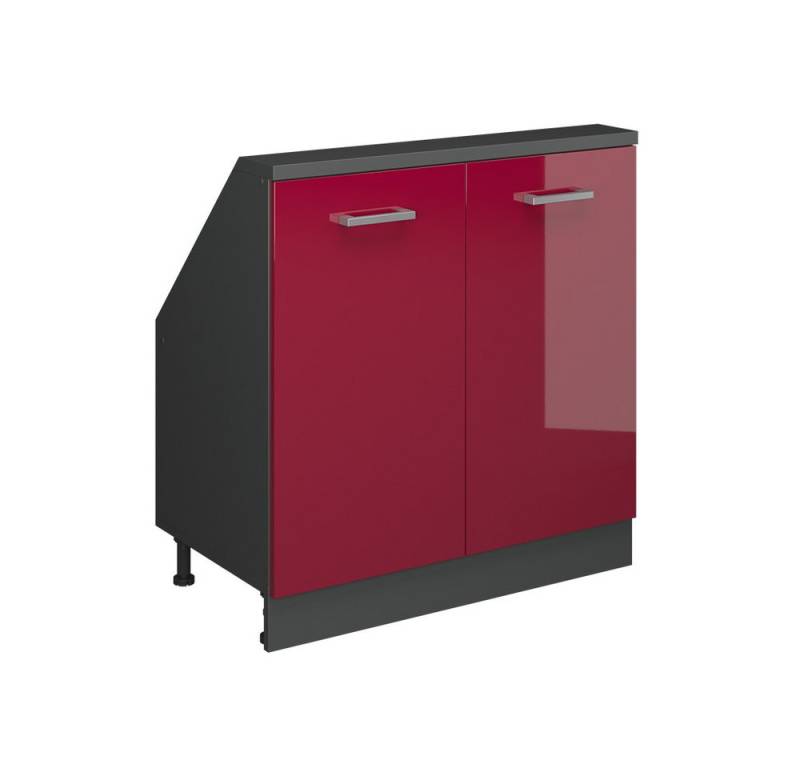 Vicco Unterschrank R-Line, Rot Hochglanz/Anthrazit, 80 cm mit 2 Türen Vicco Unterschrank R-Line, Rot Hochglanz/Anthrazit, 80 cm mit 2 Türen von Vicco