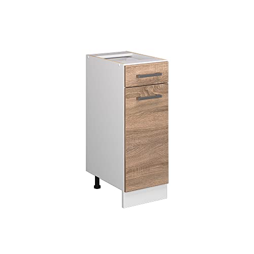 Vicco Unterschrank R-Line, Sonoma/Weiß, 30 cm mit Schublade, ohne Arbeitsplatte von Vicco