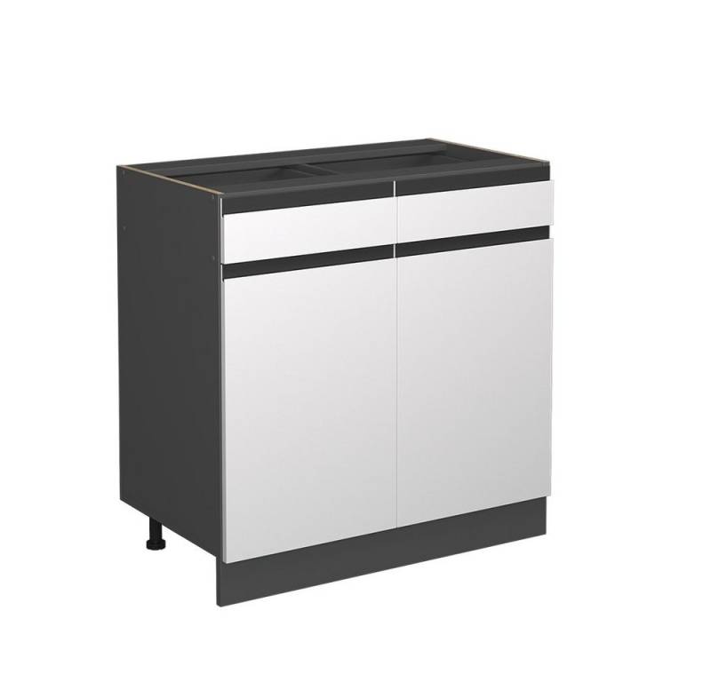 Vicco Unterschrank R-Line, Weiß/Anthrazit, 80 cm J-Shape, ohne Arbeitsplatte von Vicco