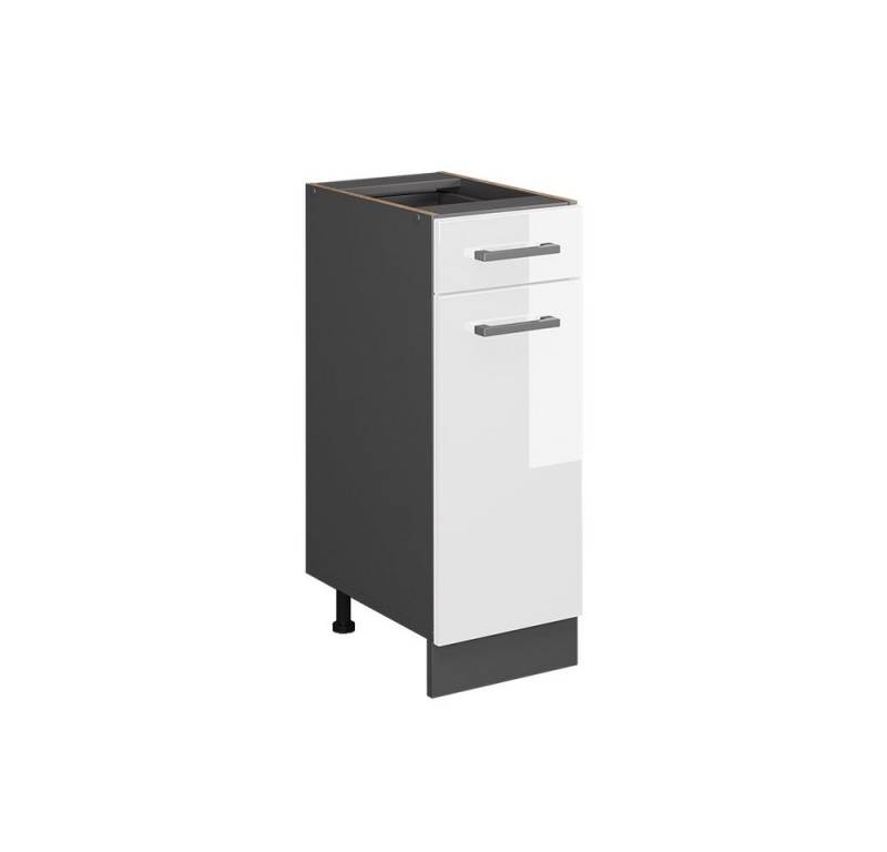 Vicco Unterschrank R-Line, Weiß Hochglanz/Anthrazit, 30 cm ohne Arbeitsplatte von Vicco