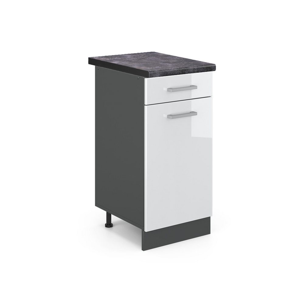 Vicco Unterschrank R-Line, Weiß Hochglanz/Anthrazit, 40 cm, AP Anthrazit Vicco Unterschrank R-Line, Weiß Hochglanz/Anthrazit, 40 cm, AP Anthrazit von Vicco