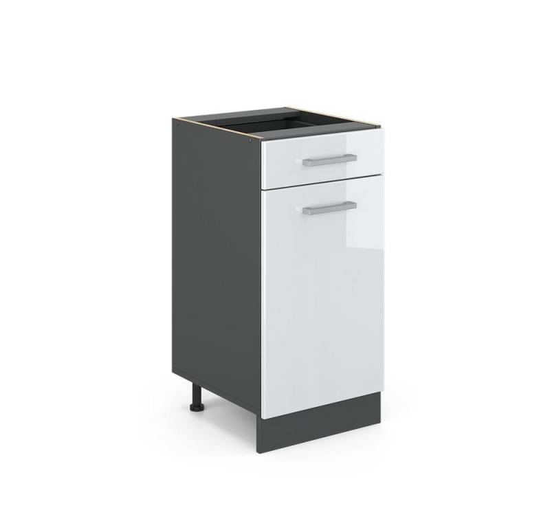 Vicco Unterschrank R-Line, Weiß Hochglanz/Anthrazit, 40 cm ohne Arbeitsplatte von Vicco