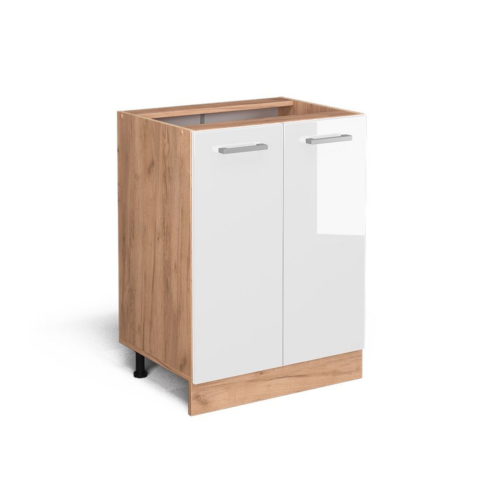 Vicco Unterschrank R-Line, Weiß Hochglanz/Goldkraft Eiche, 60 cm ohne Arbeitsplatte Vicco Unterschrank R-Line, Weiß Hochglanz/Goldkraft Eiche, 60 cm ohne Arbeitsplatte von Vicco