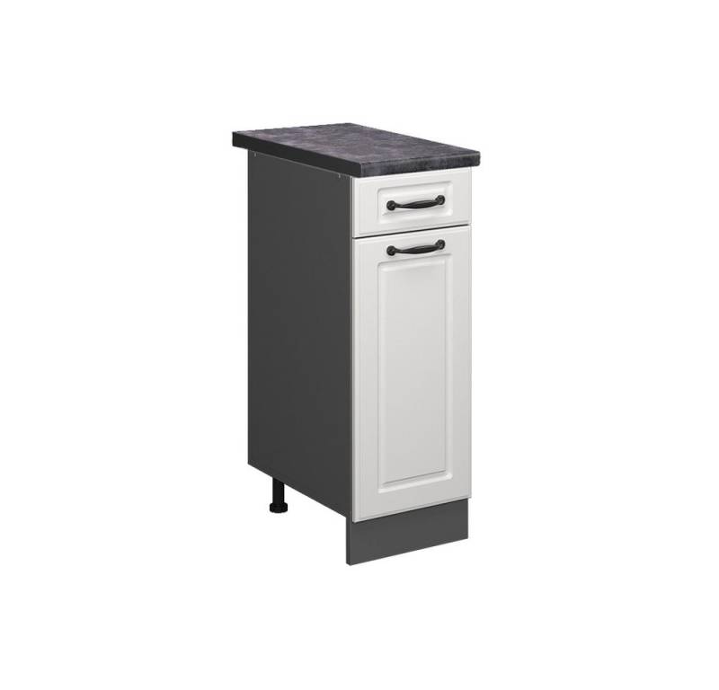 Vicco Unterschrank R-Line, Weiß Landhaus/Anthrazit, 30 cm, AP Anthrazit von Vicco