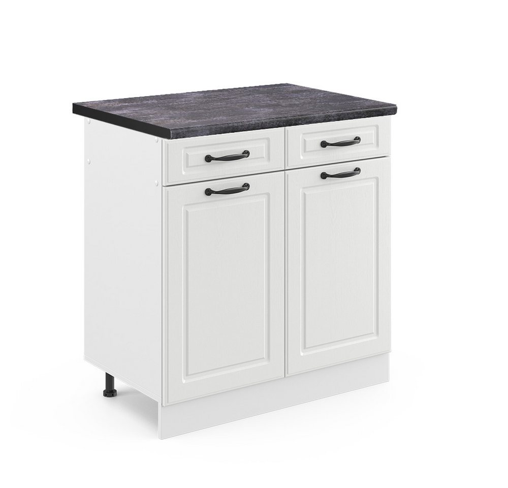 Vicco Unterschrank R-Line, Weiß Landhaus/Weiß, 80 cm, AP Anthrazit Vicco Unterschrank R-Line, Weiß Landhaus/Weiß, 80 cm, AP Anthrazit von Vicco