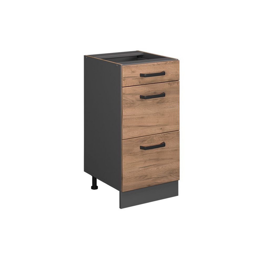 Vicco Unterschrank R-Line Goldkraft Eiche/Anthrazit 40cm, Schubladen, ohne Arbeitsplatte Vicco Unterschrank R-Line Goldkraft Eiche/Anthrazit 40cm, Schubladen, ohne Arbeitsplatte von Vicco