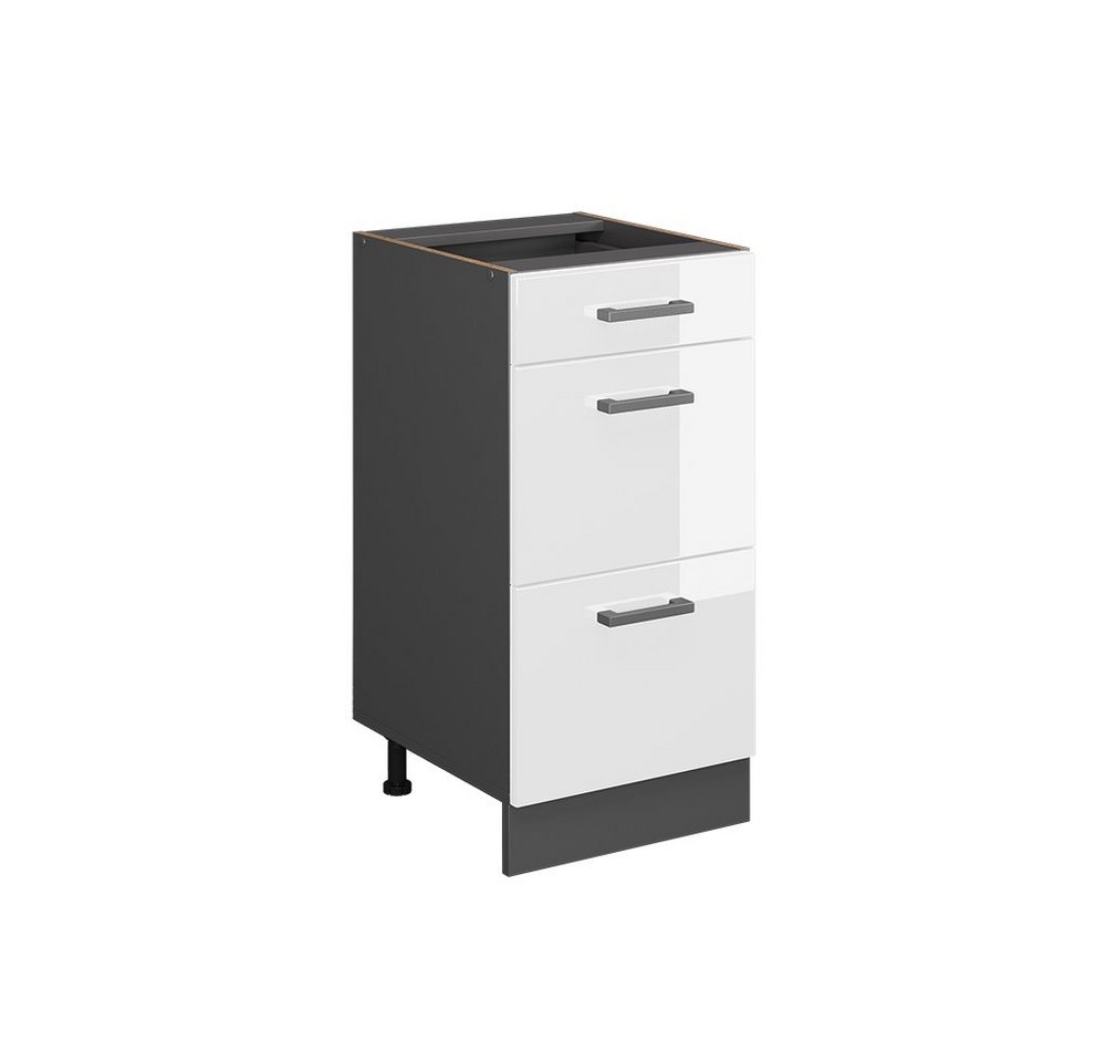 Vicco Unterschrank R-Line Weiß Hochglanz/Anthrazit 40 mit Schubladen ohne Arbeitsplatte Vicco Unterschrank R-Line Weiß Hochglanz/Anthrazit 40 mit Schubladen ohne Arbeitsplatte von Vicco