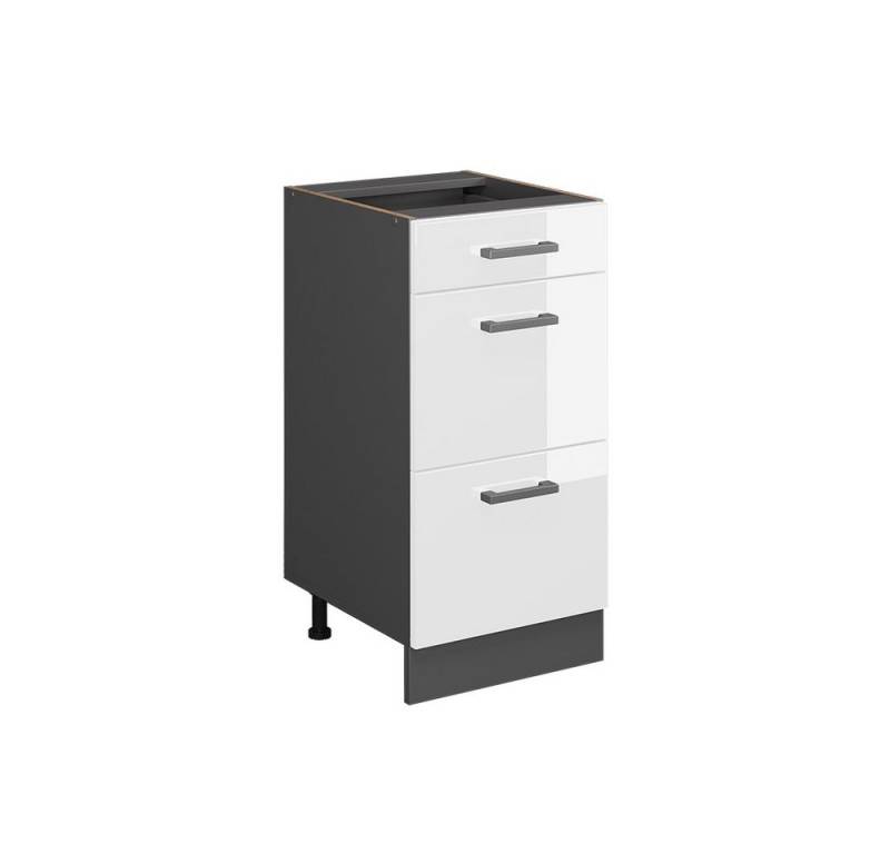 Vicco Unterschrank R-Line Weiß Hochglanz/Anthrazit 40 mit Schubladen ohne Arbeitsplatte von Vicco