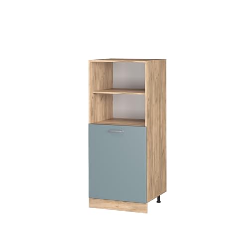 Vicco Herdumbauschrank R-Line, Herdschrank, Blau-Grau/Goldkraft Eiche, 60 cm von Vicco