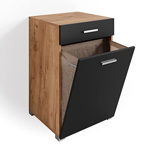 Vicco Badschrank Anthrazit Matteo 50x79x45 cm - Wäscheschrank für die Schmutzwäsche, Praktischer integrierter Wäschekorb für Schmutzwäsche Vicco Badschrank Anthrazit Matteo 50x79x45 cm - Wäscheschrank für die Schmutzwäsche, Praktischer integrierter Wäschekorb für Schmutzwäsche von Vicco