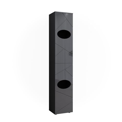 Vicco Wäscheschrank Irma, Badezimmerhochschrank, Anthrazit, 37.2 x 192 cm von Vicco