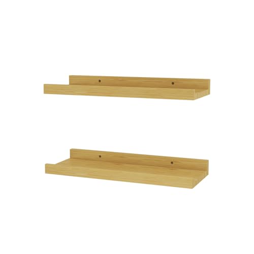 Vicco Wandregal Linus, hängendes Regal, Naturholz, 40 x 4 cm 2er Set von Vicco