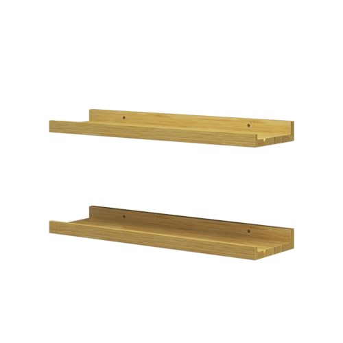 Vicco Wandregal Linus, hängendes Regal, Naturholz, 50 x 4 cm 2er Set von Vicco