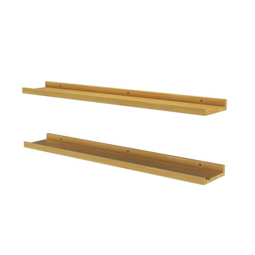 Vicco Wandregal Linus, hängendes Regal, Naturholz, 90 x 4 cm 2er Set von Vicco