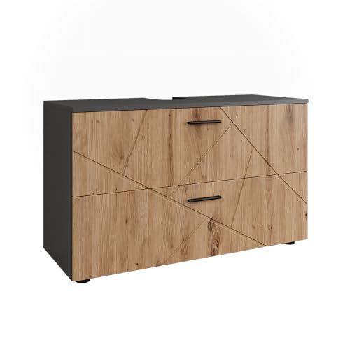 Vicco Waschbeckenunterschrank Anthrazit/Artisan Irma 100x61x41 cm - Unterschrank für das Badezimmer, Zusätzlicher Stauraum direkt unter dem Waschbecken Vicco Waschbeckenunterschrank Anthrazit/Artisan Irma 100x61x41 cm - Unterschrank für das Badezimmer, Zusätzlicher Stauraum direkt unter dem Waschbecken von Vicco
