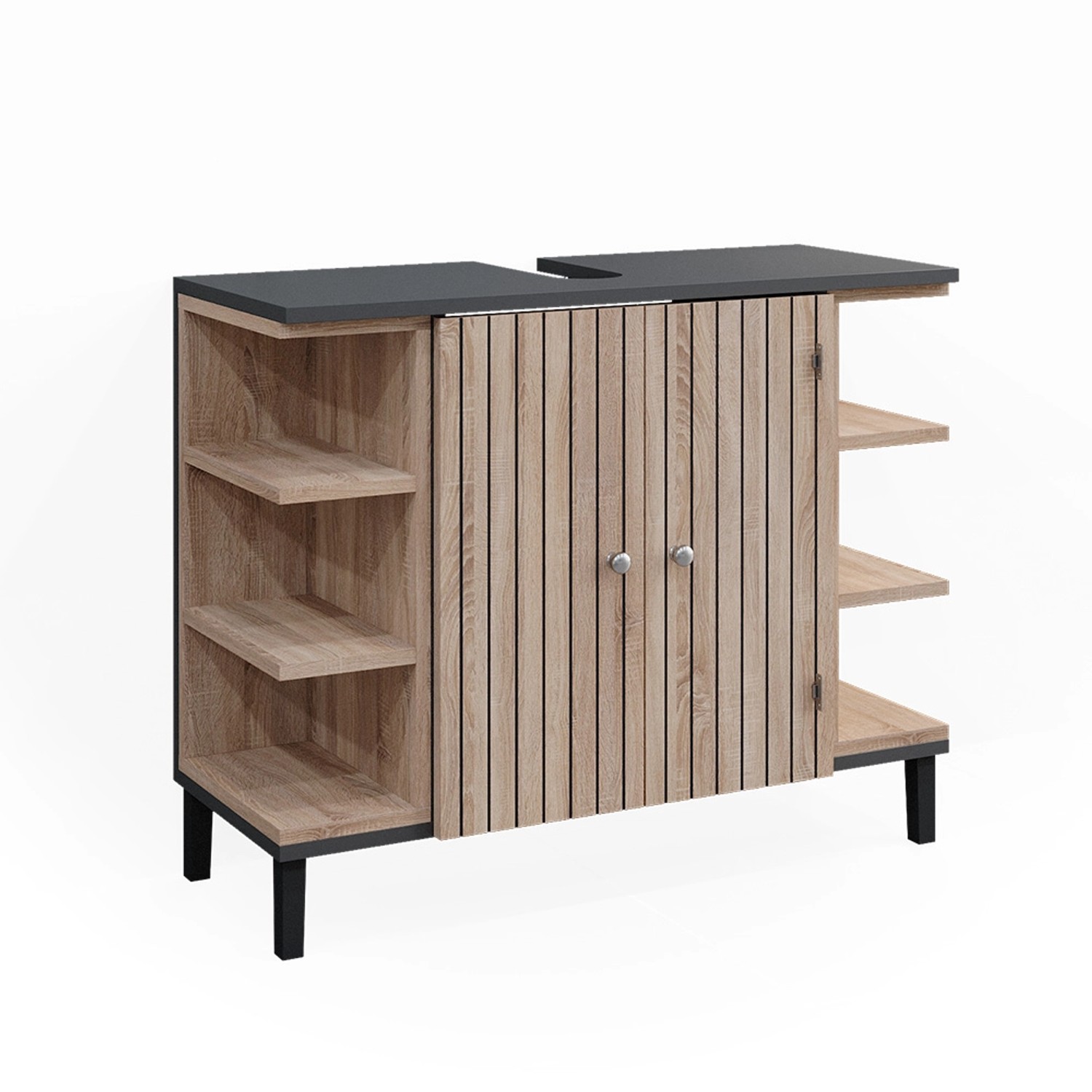 Vicco Waschbeckenunterschrank Aquis Sonoma/Anthrazit 80 x 64 cm mit 2 Türen Vicco Waschbeckenunterschrank Aquis Sonoma/Anthrazit 80 x 64 cm mit 2 Türen von Vicco