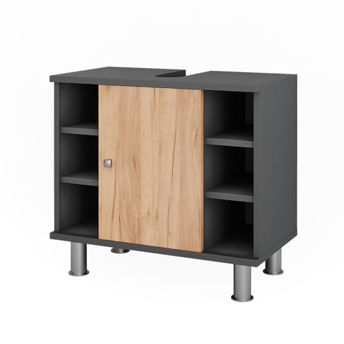 Vicco Waschbeckenunterschrank Goldkraft Eiche/Anthrazit Fynn 60x54x32 cm - Unterschrank für das Badezimmer, Praktische Ablage für Handtücher, Putzmittel & Pflegeprodukte Vicco Waschbeckenunterschrank Goldkraft Eiche/Anthrazit Fynn 60x54x32 cm - Unterschrank für das Badezimmer, Praktische Ablage für Handtücher, Putzmittel & Pflegeprodukte von Vicco