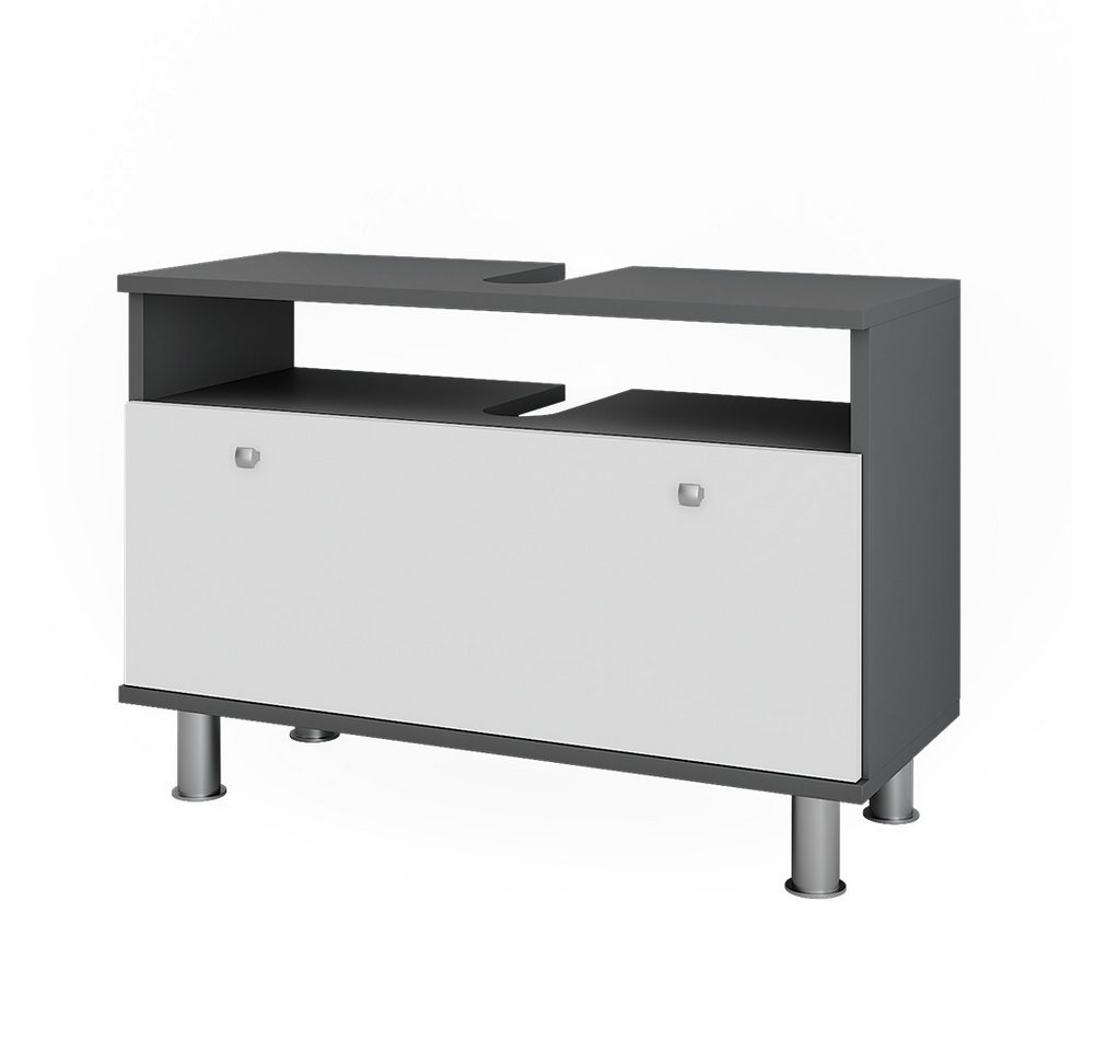 Vicco Waschbeckenunterschrank Fynn, Anthrazit/Weiß Hochglanz, 80.2 x 54 cm mit Schublade Vicco Waschbeckenunterschrank Fynn, Anthrazit/Weiß Hochglanz, 80.2 x 54 cm mit Schublade von Vicco