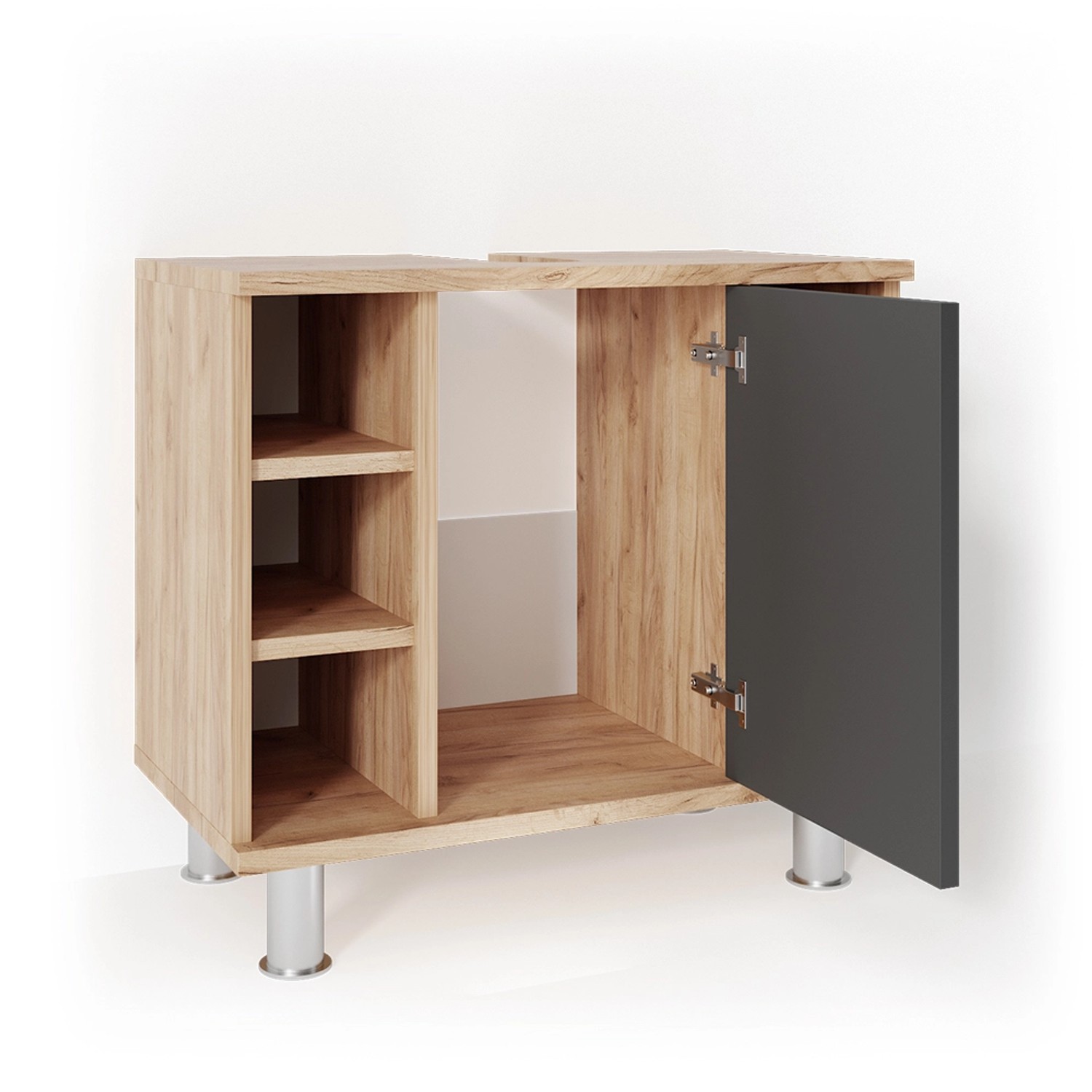 Vicco Waschbeckenunterschrank Fynn Anthrazit/Goldkraft Eiche 60 x 54 cm Vicco Waschbeckenunterschrank Fynn Anthrazit/Goldkraft Eiche 60 x 54 cm von Vicco