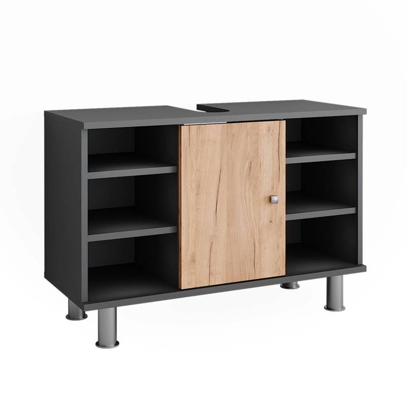Vicco Waschbeckenunterschrank Fynn Anthrazit/Goldkraft Eiche 80 x 54 cm Opt 2 von Vicco