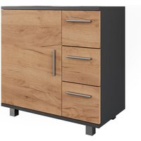 Vicco - Waschbeckenunterschrank Ilias, Anthrazit/Goldkraft Eiche, 60.2 x 60.8 cm mit Tür und 3 Schubladen Vicco - Waschbeckenunterschrank Ilias, Anthrazit/Goldkraft Eiche, 60.2 x 60.8 cm mit Tür und 3 Schubladen von Vicco