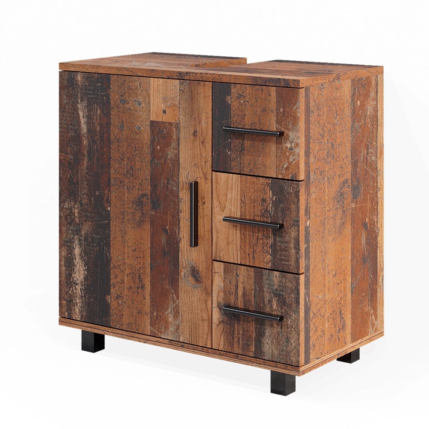 Vicco Waschbeckenunterschrank Ilias Eiche Rustikal 60 x 61 cm mit Tür und 3 Schubladen Vicco Waschbeckenunterschrank Ilias Eiche Rustikal 60 x 61 cm mit Tür und 3 Schubladen von Vicco