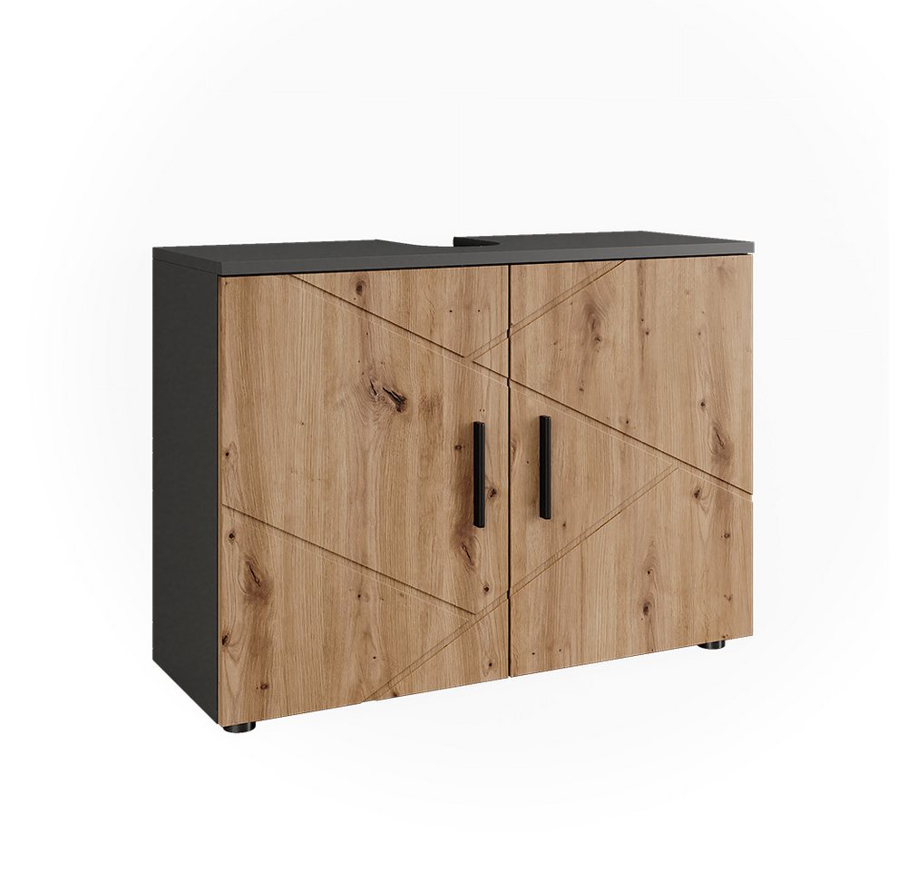 Vicco Waschbeckenunterschrank Irma, Anthrazit/Artisan, 80 x 59 cm mit 2 Türen Vicco Waschbeckenunterschrank Irma, Anthrazit/Artisan, 80 x 59 cm mit 2 Türen von Vicco