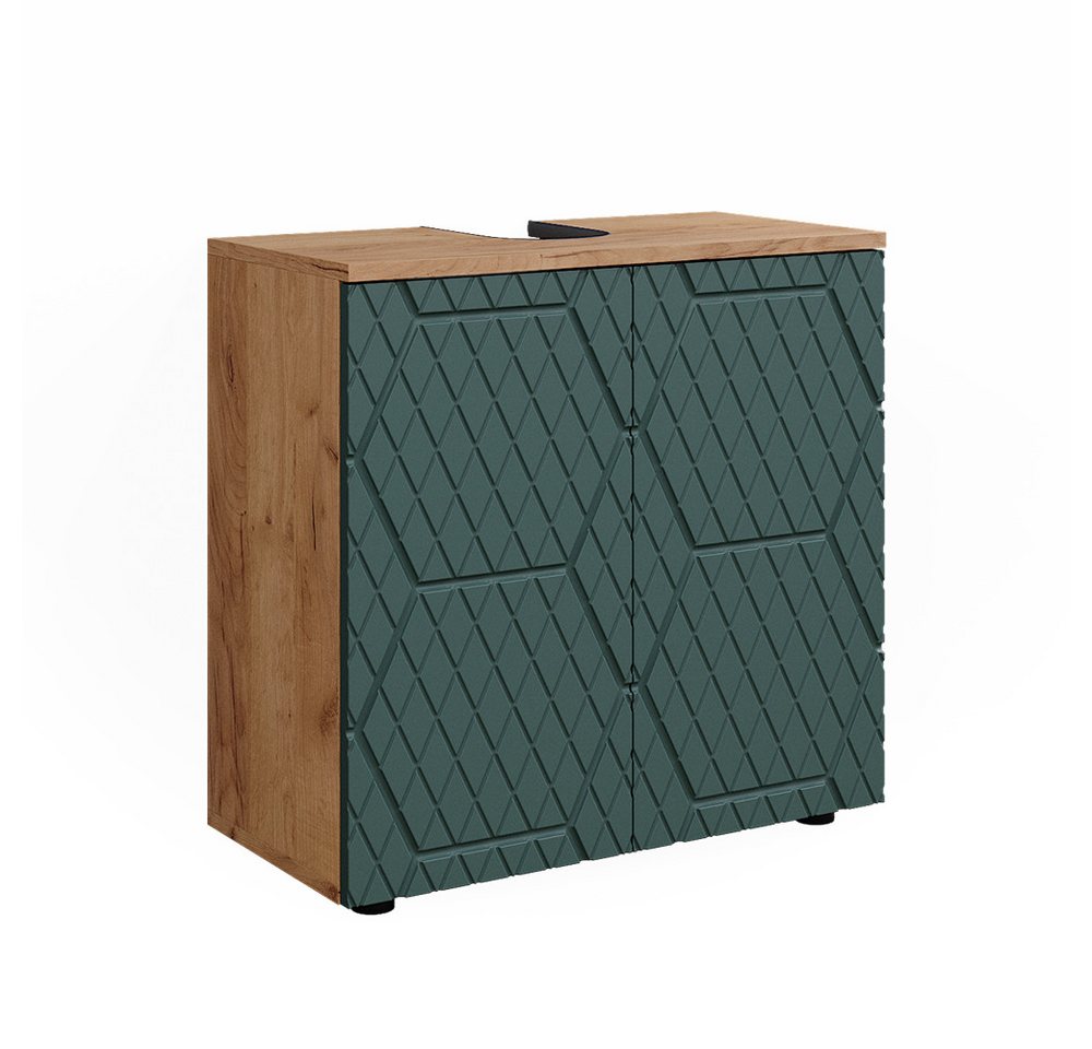 Vicco Waschbeckenunterschrank Irma, Goldkraft Eiche/Grün, 60 x 59 cm Vicco Waschbeckenunterschrank Irma, Goldkraft Eiche/Grün, 60 x 59 cm von Vicco