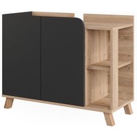 Vicco - Waschbeckenunterschrank Karen, Sonoma/Anthrazit, 80 x 65 cm mit 2 Türen von Vicco