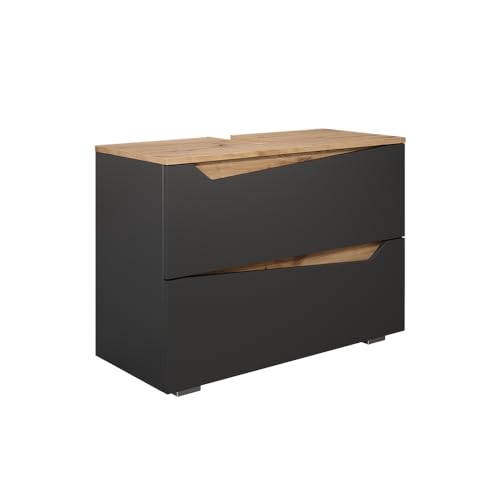 Vicco Waschbeckenunterschrank Marelle, Anthrazit/Artisan, 80 x 57.5 cm mit 2 Schubladen Vicco Waschbeckenunterschrank Marelle, Anthrazit/Artisan, 80 x 57.5 cm mit 2 Schubladen von Vicco