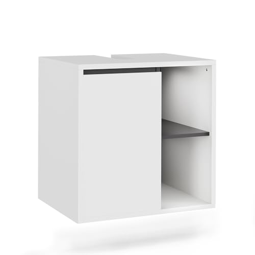Vicco Waschbeckenunterschrank Weiß/Grau Viola 60x60x46 cm - Unterschrank für das Badezimmer, Leichte Reinigung des Bodens Dank wandhängender Montage Vicco Waschbeckenunterschrank Weiß/Grau Viola 60x60x46 cm - Unterschrank für das Badezimmer, Leichte Reinigung des Bodens Dank wandhängender Montage von Vicco