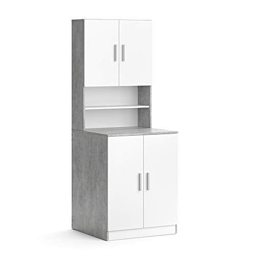 Vicco Waschmaschinenschrank Liana, Beton/Weiß, 70.5 x 190.5 cm von Vicco