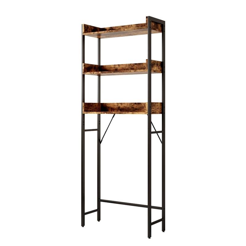 Vicco Waschmaschinenschrank Fyrk Eiche Rustikal/Schwarz 64 x 165 cm mit 3 Fächern von Vicco
