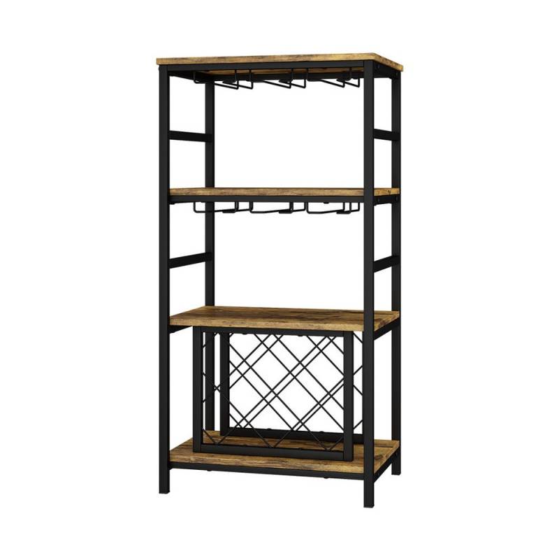 Vicco Weinregal Vela, Eiche rustikal, 50 x 100 cm mit Glashalter von Vicco