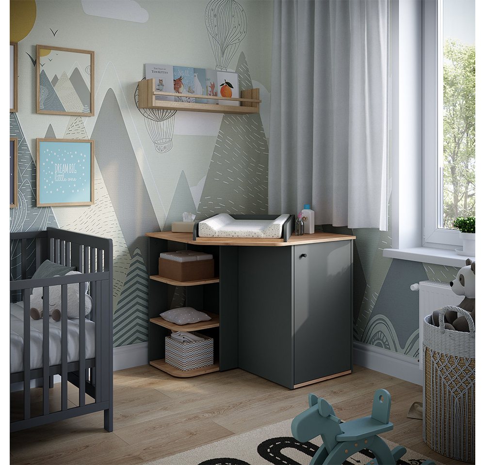 Vicco Wickelkommode Kristian, Anthrazit/Artisan, 85 x 77.3 cm mit Wickelaufsatz Vicco Wickelkommode Kristian, Anthrazit/Artisan, 85 x 77.3 cm mit Wickelaufsatz von Vicco