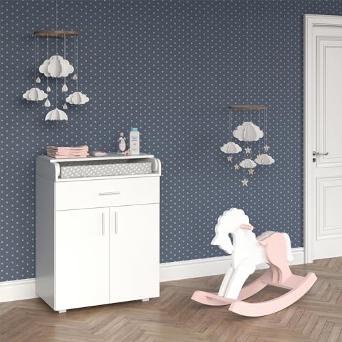 Vicco Wickelkommode Lena, Wickelaufsatz für die Kommode, Weiß, 75 x 100 cm von Vicco