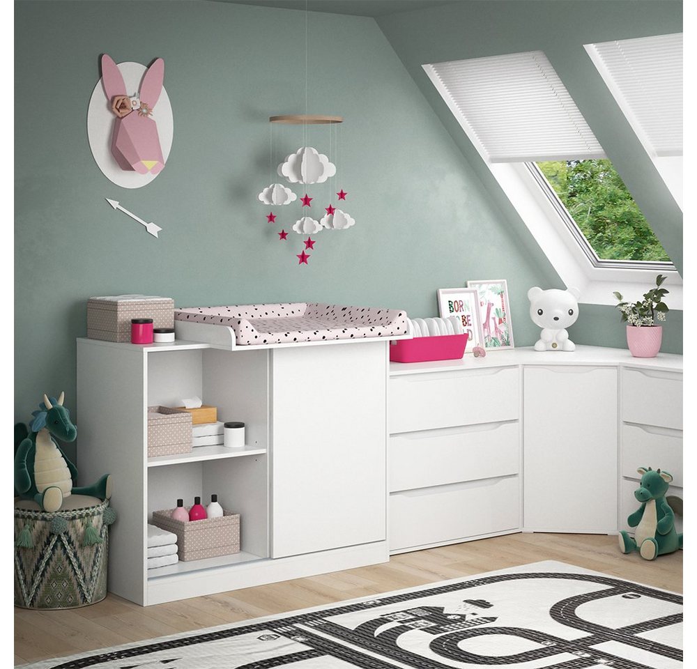 Vicco Wickelkommode Ruben, Weiß, 113 x 93 cm mit Wickelaufsatz Vicco Wickelkommode Ruben, Weiß, 113 x 93 cm mit Wickelaufsatz von Vicco