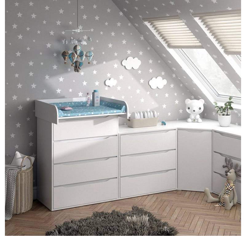 Vicco Wickelkommode Ruben, Weiß, 83 x 117 cm von Vicco