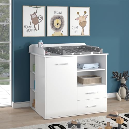 Vicco Wickelkommode Lea, Wickelaufsatz für die Kommode, Weiß, 102.2 x 102.5 cm von Vicco